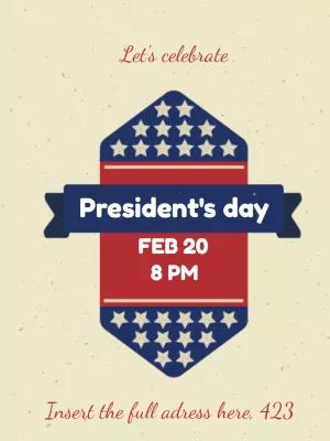 President's Day Party Invitation with Stars to Edit Online