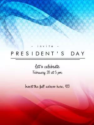 President's Day Invitation Template with Stars to Edit Online