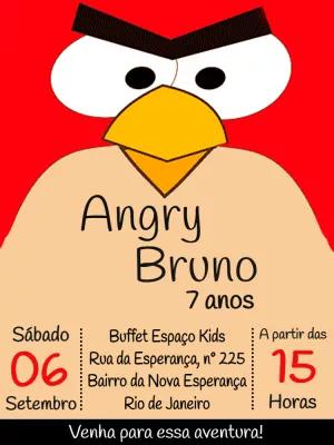 Convite de Aniversário Angry Birds para Editar Online