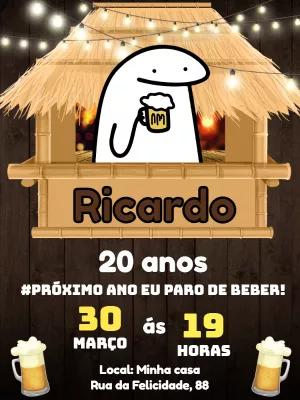 Convite Aniversário Adulto Flork Boteco Editável Online