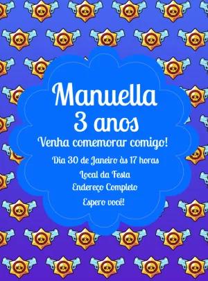 Convite de Aniversário Brawl Stars para Editar Online