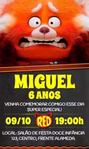 Convite Aniversário Red Crescer é uma Fera para Editar Online