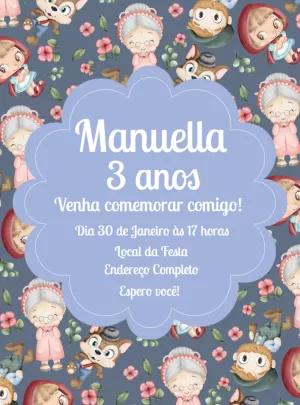 Convite Aniversário Chapéuzinho Vermelho para Editar Online
