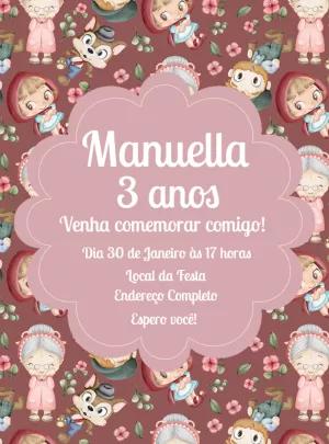 Convite Aniversário Chapeuzinho Vermelho para Editar Online