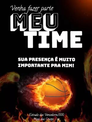 Convite de Aniversário Basquete Editável para Imprimir