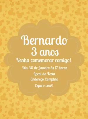 Convite de Aniversário Mickey Mouse Amarelo para Editar Online