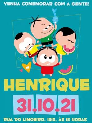 Convite de Aniversário Turma da Mônica Toy para Editar Online