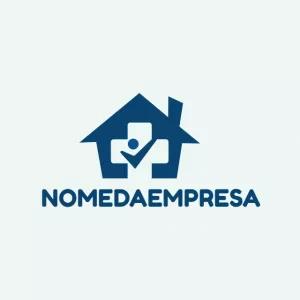 Logo Editável Home Care com Casa e Cruz para Editar Online