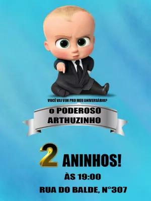Convite Aniversário Poderoso Chefinho para Editar Online