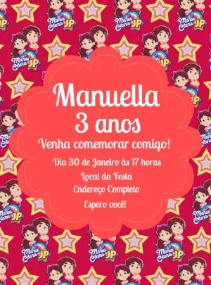 Convite de Aniversário Maria Clara e JP para Editar Online