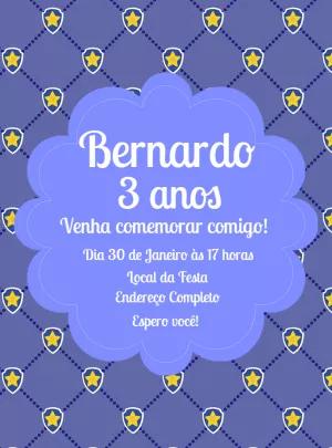 Convite Aniversário Patrulha Canina para Editar Online