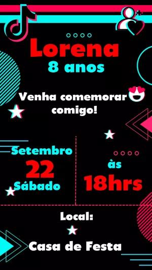 Convite de Aniversário Tema Rede Social para Editar Online