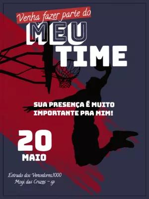 Convite de Aniversário Basquete para Editar Online