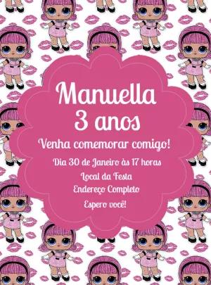Convite de Aniversário LOL Surprise Rosa para Editar Online