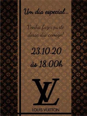 Convite de Aniversário Luxo Estilo Grife Famosa para Editar