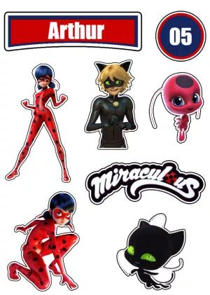 Topo de Bolo Miraculous: Personagens para Editar e Imprimir