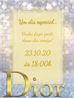 Convite de Aniversário Dior Elegante para Editar Online