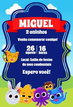 Convite de Aniversário Bolofofos para Editar Online