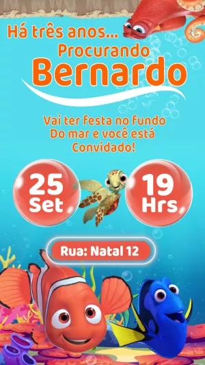 Convite de Aniversário Procurando Nemo para Editar Online