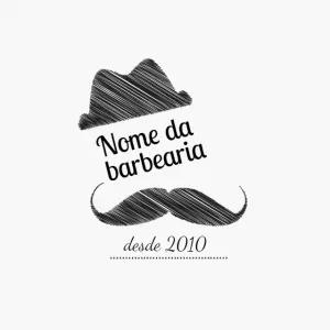 Logotipo Editável para Barbearia com Bigode para Editar