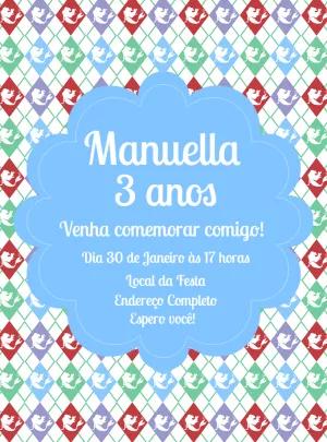 Convite Aniversário Pequena Sereia Argyle para Editar Online