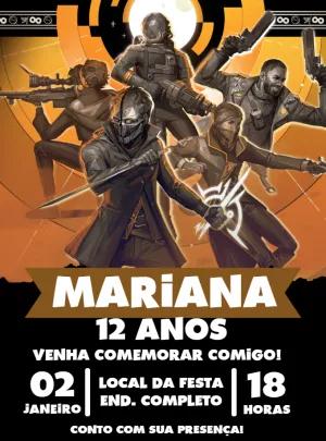 Convite Aniversário Gamer Estilo Arkane para Editar Online