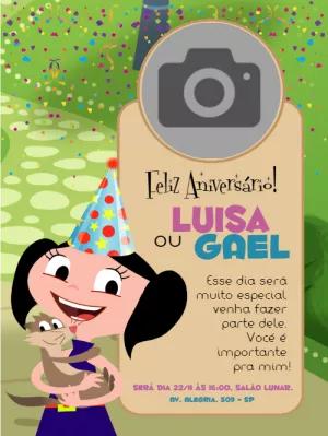 Convite de Aniversário Show da Luna com Foto para Editar Online