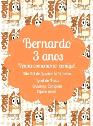 Convite de Aniversário Bluey e Bingo para Editar Online