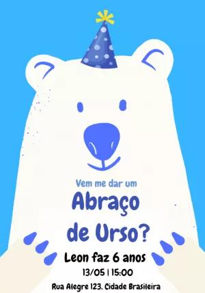 Convite de Aniversário Ursinho Polar Editável Online