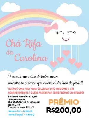 Convite Chá Rifa Chuva de Amor para Editar Online