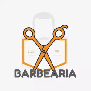Logo Editável para Barbearia com Tesoura para Editar