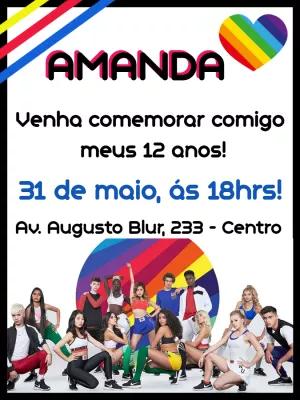 Convite de Aniversário Now United para Editar Online