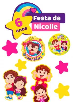 Topo de Bolo Maria Clara e Jp de Aniversário para Editar