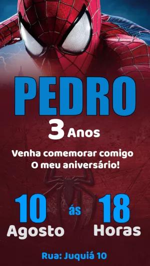 Convite Aniversário Homem Aranha para Editar Online