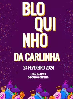 Convite Aniversário Bloquinho de Carnaval Colorido para Editar
