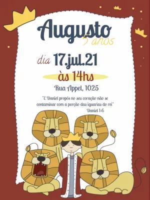 Convite Aniversário Daniel na Cova dos Leões para Editar