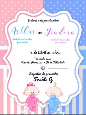 Convite Chá Revelação Menino ou Menina para Editar Online