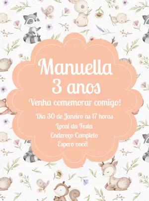 Convite Aniversário Bosque Encantado para Editar Online