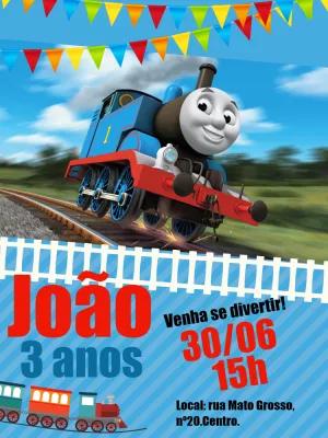 Convite de Aniversário Trem Thomas e Seus Amigos para Editar