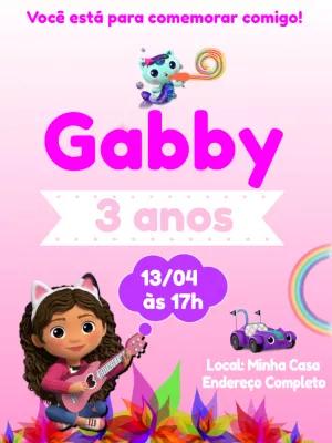 Convite de Aniversário Casa Mágica da Gabby para Editar Online