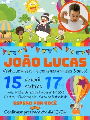 Convite de Aniversário Mundo Bita com Foto para Editar Online