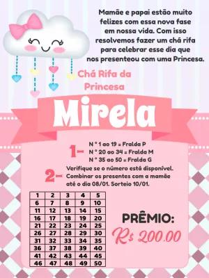 Convite Chá Rifa Chuva de Amor Menina para Editar Online