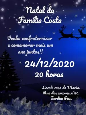 Convite de Natal em Família Noite Mágica para Editar Online