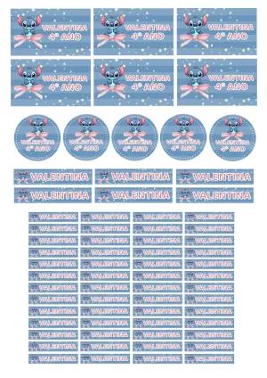 Etiqueta Escolar do Stitch para Editar e Imprimir Online