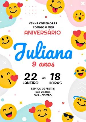 Convite de Aniversário Emojis Divertidos para Editar Online