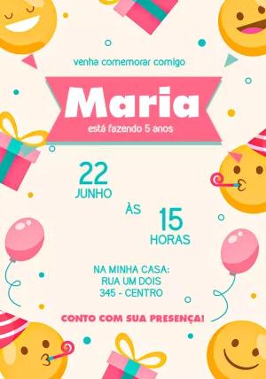 Convite de Aniversário Emojis Divertidos para Editar Online