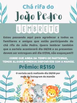 Lembrete de Chá Rifa Safari com Animais para Editar Online
