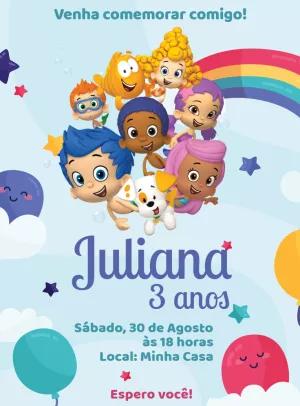 Convite de Aniversário Bubble Guppies para Editar Online