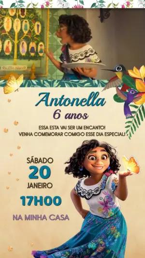 Convite Animado Aniversário Encanto para Editar Online