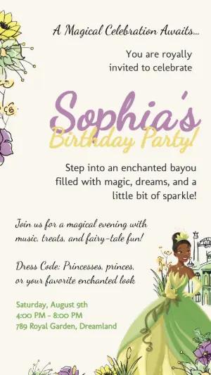 The Princess and the Frog Birthday Party Invitation - Editable Template
